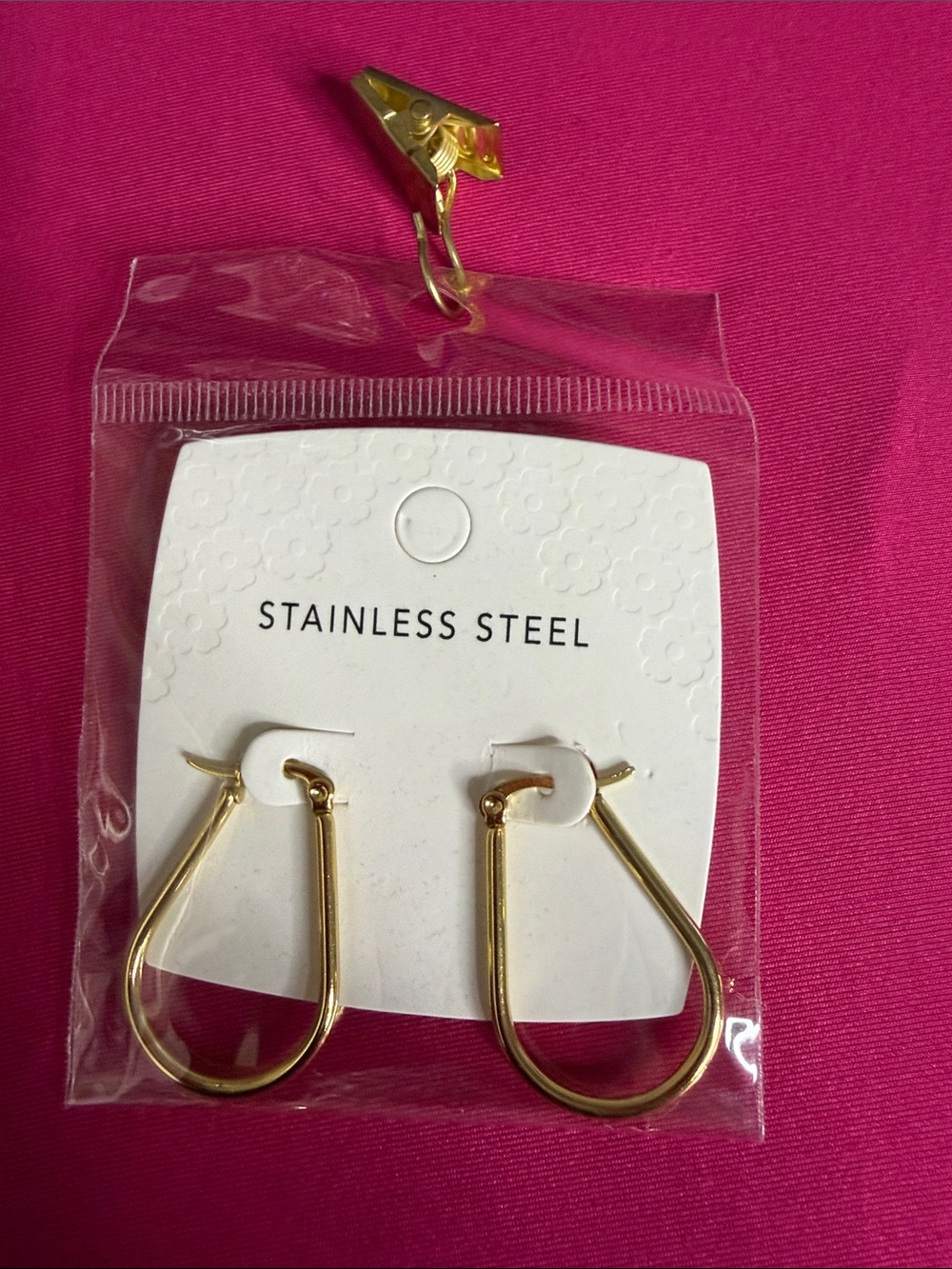 stainless steel gold teardrop earrings